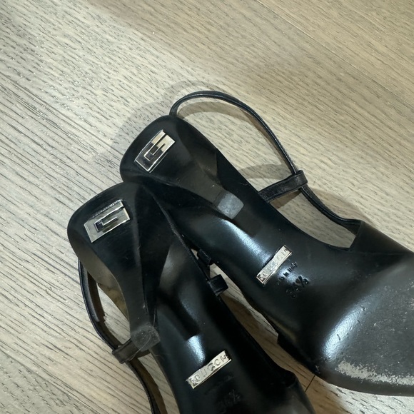 Slingback Square Toe Pumps (black, 34.5, worn once) - Picture 3 of 4